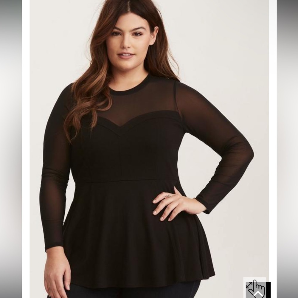 4x TORRID MESH PEPLUM TOP